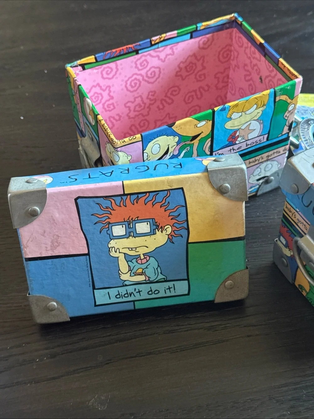 Rugrats Themed Colorful mini steamer, trunk, set - vintage 1998